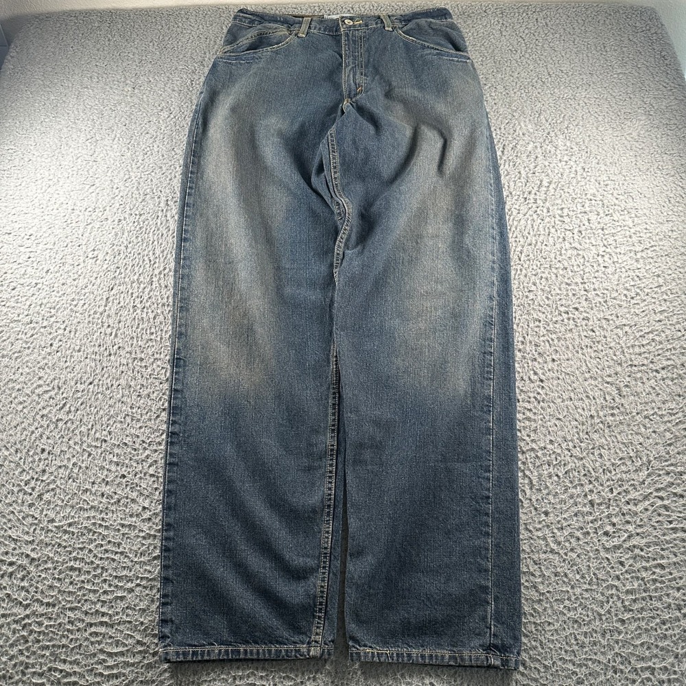 Vtg SilverTab Jeans Mens W32 L34 Baggy Cotton‎ Blue Loose Relaxed Y2K Skater